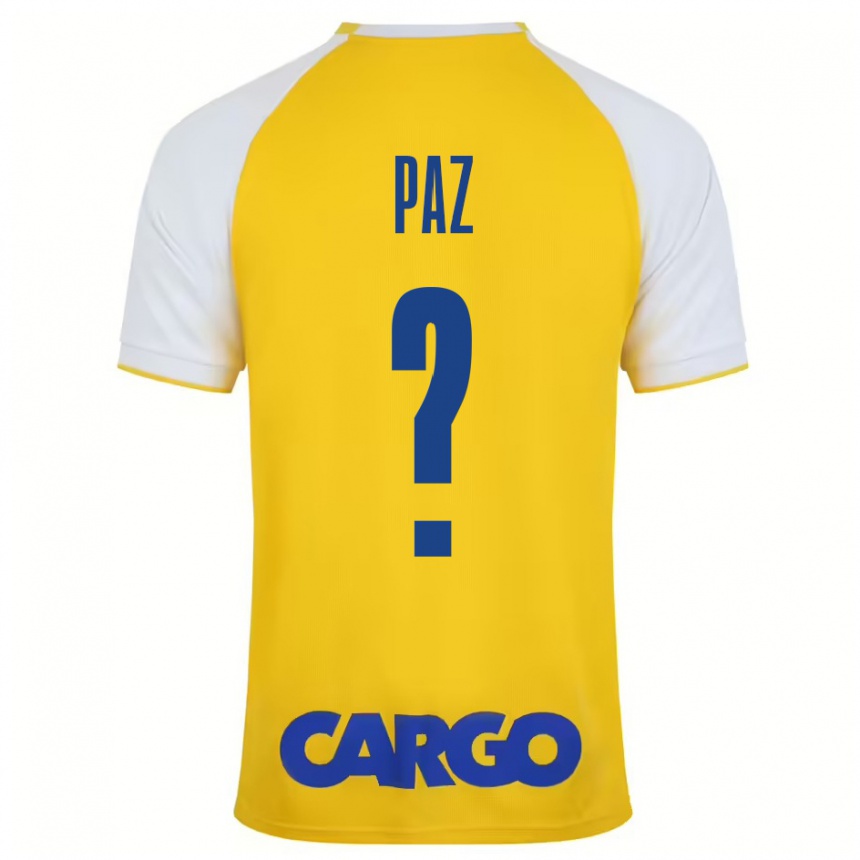 Mujer Fútbol Camiseta Jonathan Paz #0 Amarillo Blanco 1ª Equipación 2024/25 Perú