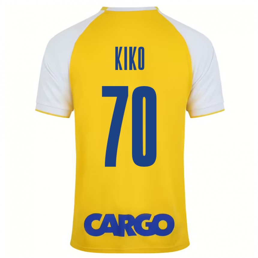 Mujer Fútbol Camiseta Kiko Bondoso #70 Amarillo Blanco 1ª Equipación 2024/25 Perú