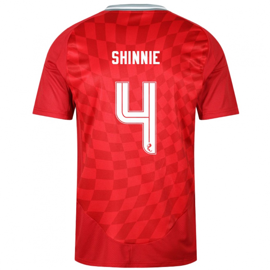 Mujer Fútbol Camiseta Graeme Shinnie #4 Rojo 1ª Equipación 2024/25 Perú