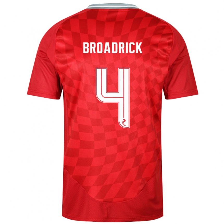 Mujer Fútbol Camiseta Jessica Broadrick #4 Rojo 1ª Equipación 2024/25 Perú