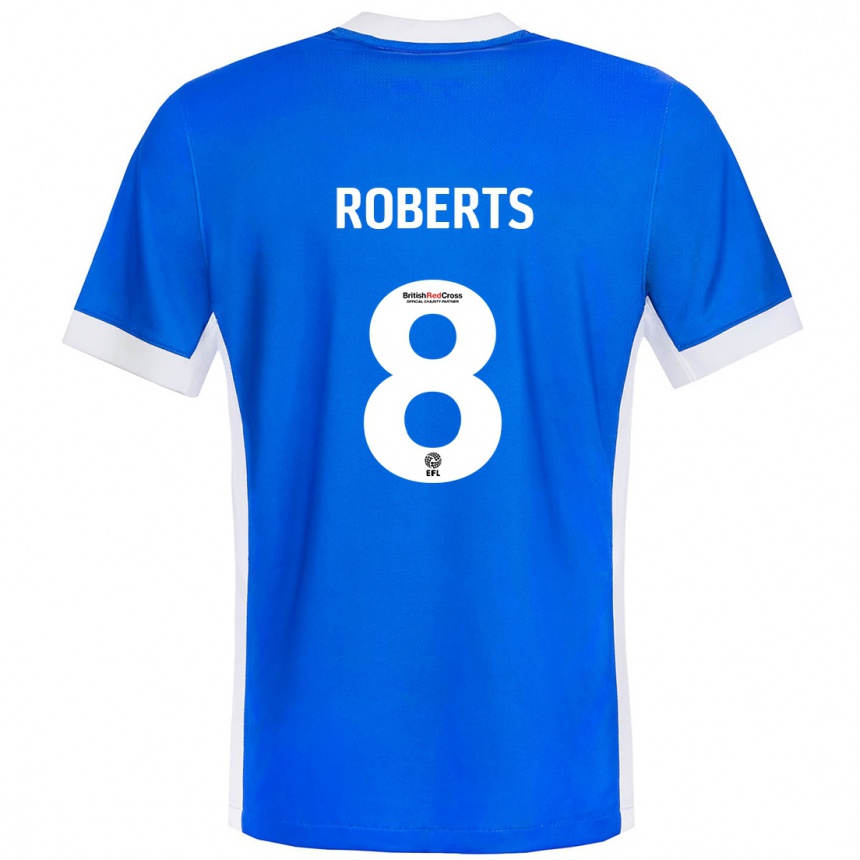 Mujer Fútbol Camiseta Tyler Roberts #8 Azul Blanco 1ª Equipación 2024/25 Perú