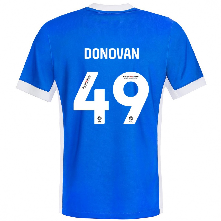 Mujer Fútbol Camiseta Romelle Donovan #49 Azul Blanco 1ª Equipación 2024/25 Perú