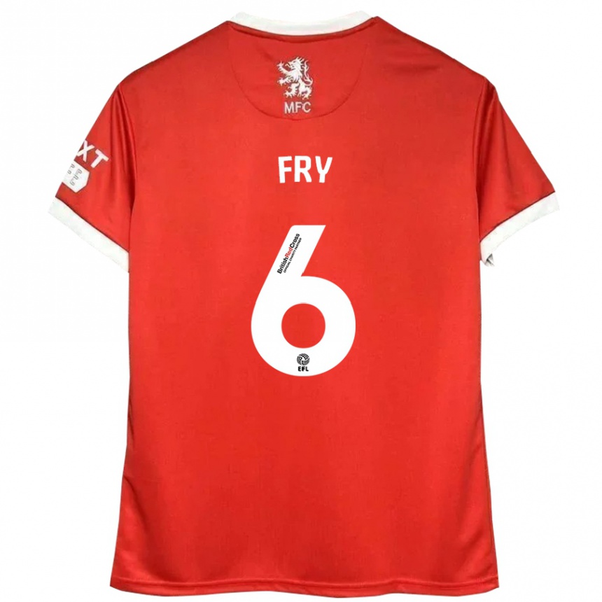 Mujer Fútbol Camiseta Dael Fry #6 Rojo Blanco 1ª Equipación 2024/25 Perú