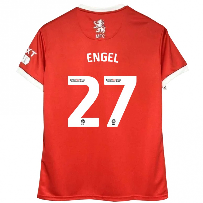 Mujer Fútbol Camiseta Lukas Engel #27 Rojo Blanco 1ª Equipación 2024/25 Perú