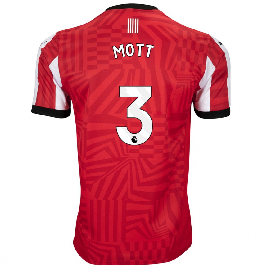 Mujer Fútbol Camiseta Millicent Mott #3 Rojo Blanco 1ª Equipación 2024/25 Perú