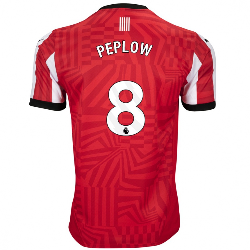 Mujer Fútbol Camiseta Chloe Peplow #8 Rojo Blanco 1ª Equipación 2024/25 Perú