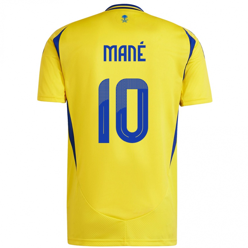 Mujer Fútbol Camiseta Sadio Mane #10 Amarillo Azul 1ª Equipación 2024/25 Perú