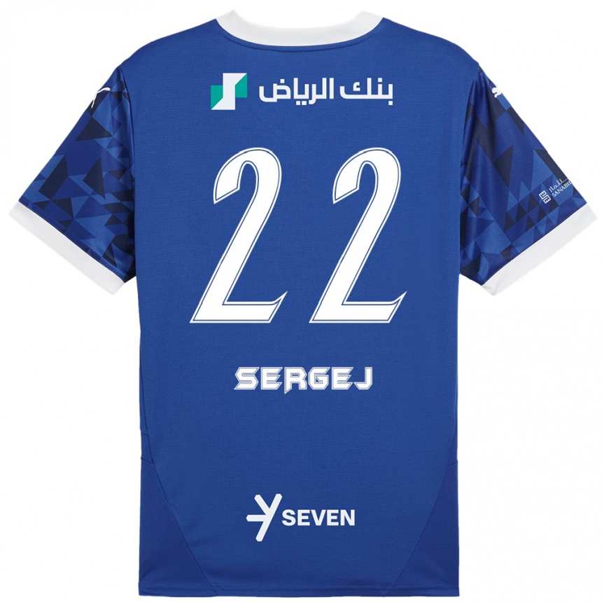 Mujer Fútbol Camiseta Sergej Milinkovic-Savic #22 Azul Oscuro Blanco 1ª Equipación 2024/25 Perú