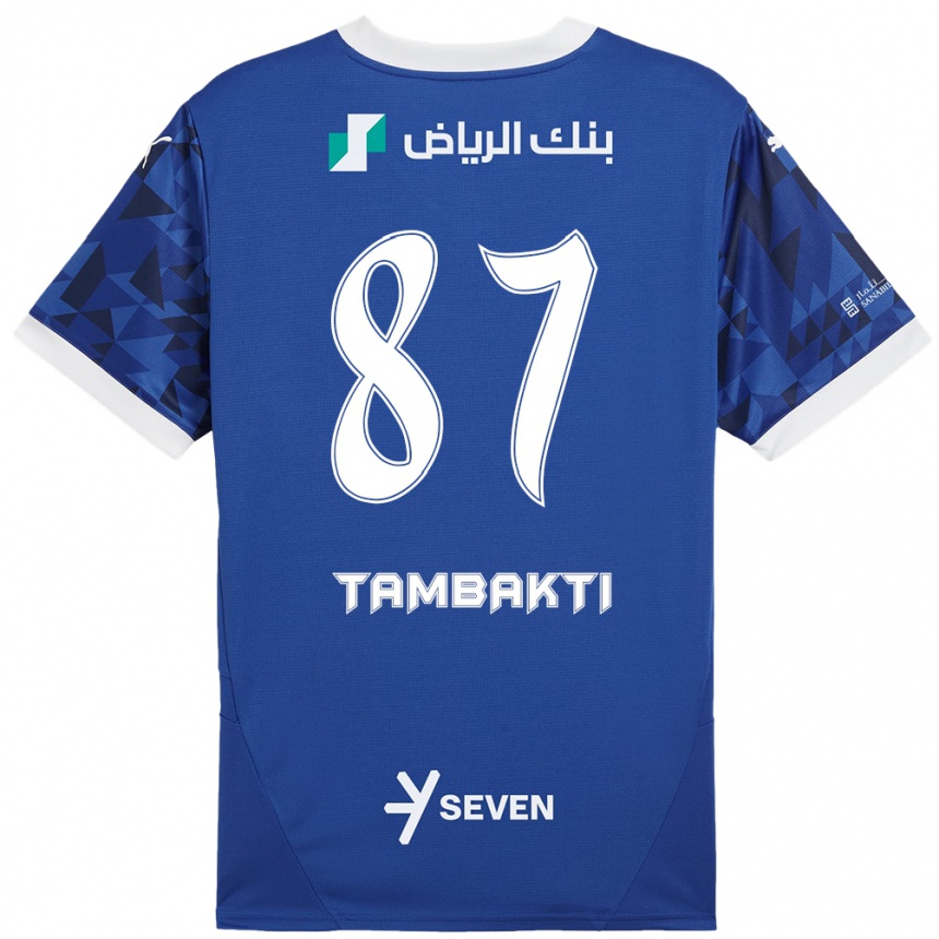 Mujer Fútbol Camiseta Hassan Tambakti #87 Azul Oscuro Blanco 1ª Equipación 2024/25 Perú