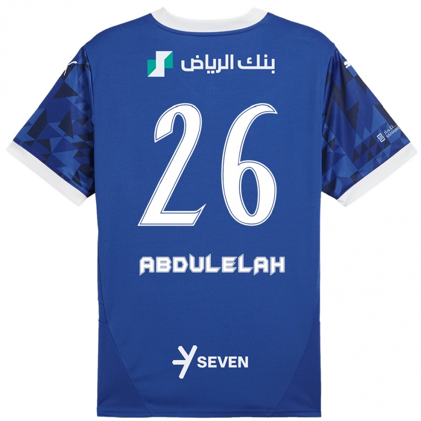 Mujer Fútbol Camiseta Abdulelah Al-Malki #26 Azul Oscuro Blanco 1ª Equipación 2024/25 Perú