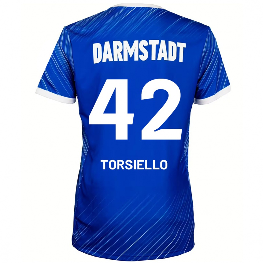 Mujer Fútbol Camiseta Fabio Torsiello #42 Azul Blanco 1ª Equipación 2024/25 Perú