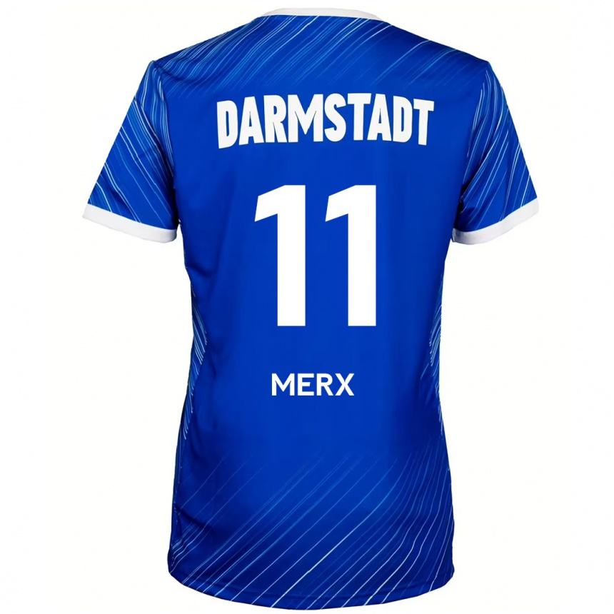 Mujer Fútbol Camiseta Manolo Merx #11 Azul Blanco 1ª Equipación 2024/25 Perú