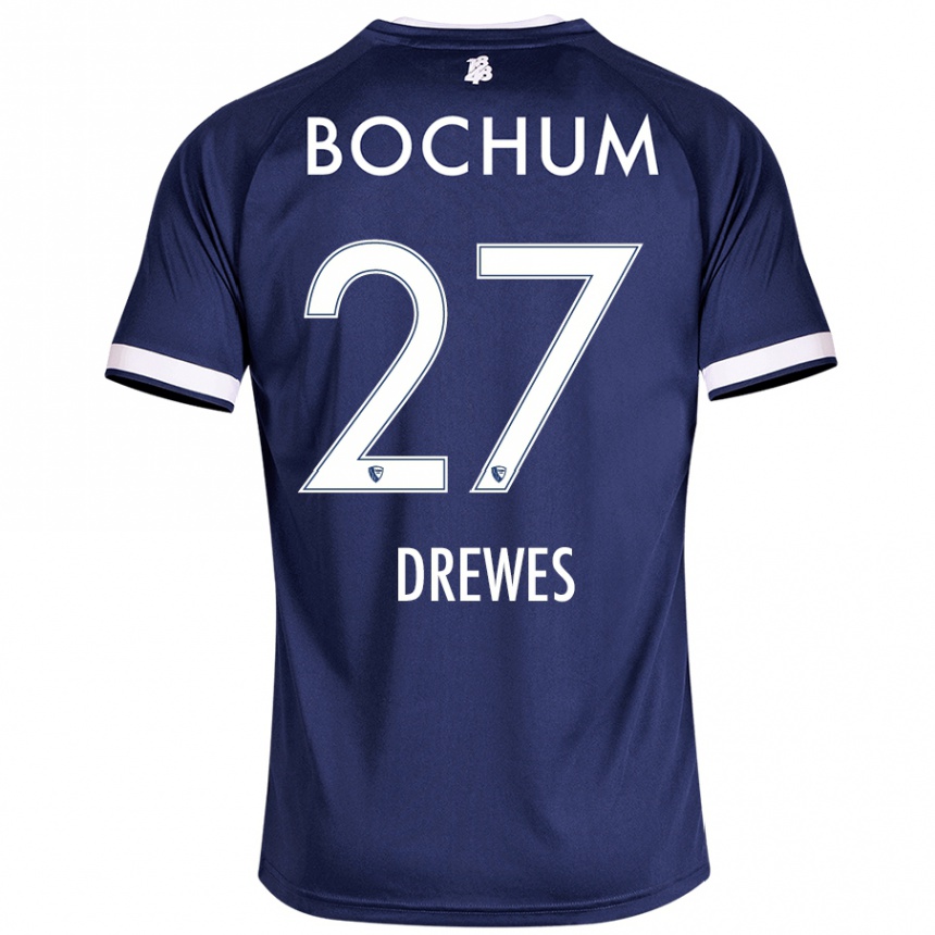 Mujer Fútbol Camiseta Patrick Drewes #27 Azul Oscuro 1ª Equipación 2024/25 Perú