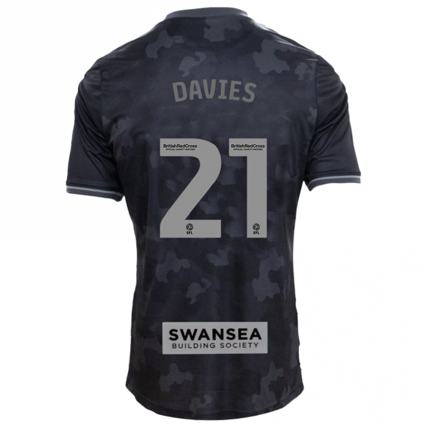 Mujer Fútbol Camiseta Laura Davies #21 Negro 2ª Equipación 2024/25 Perú