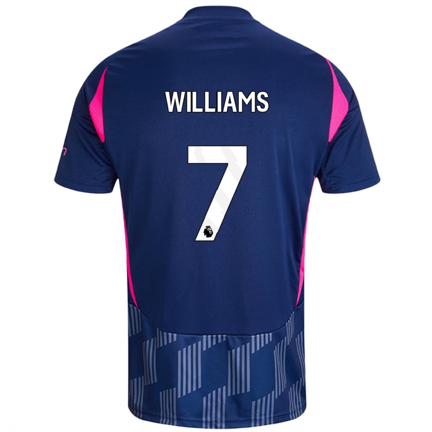 Mujer Fútbol Camiseta Neco Williams #7 Azul Real Rosa 2ª Equipación 2024/25 Perú