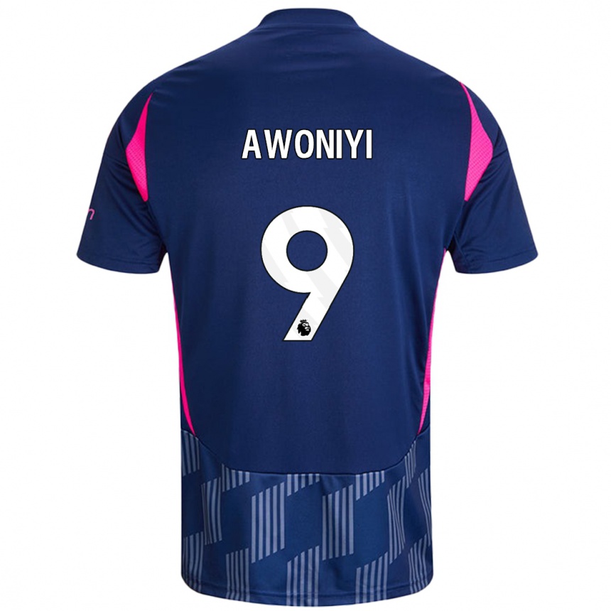 Mujer Fútbol Camiseta Taiwo Awoniyi #9 Azul Real Rosa 2ª Equipación 2024/25 Perú