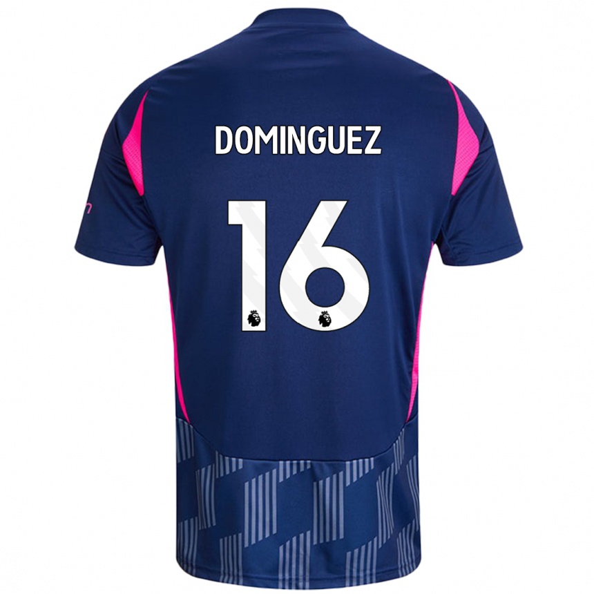 Mujer Fútbol Camiseta Nicolás Domínguez #16 Azul Real Rosa 2ª Equipación 2024/25 Perú