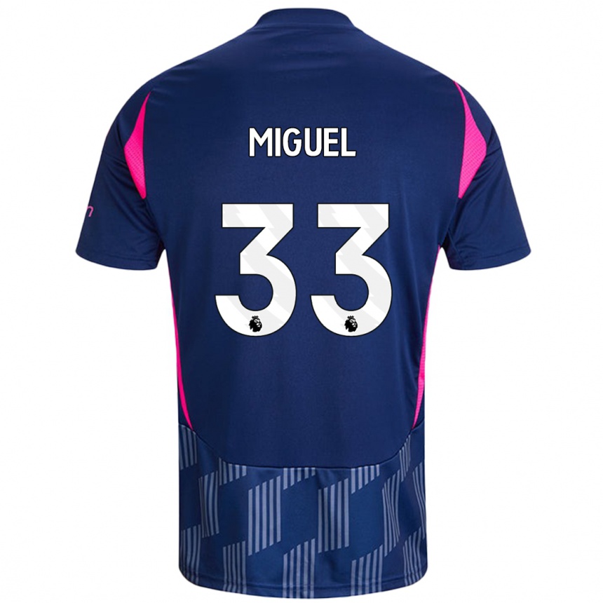 Mujer Fútbol Camiseta Carlos Miguel #33 Azul Real Rosa 2ª Equipación 2024/25 Perú