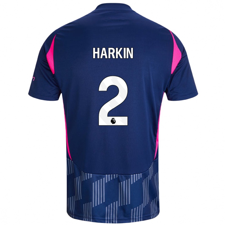 Mujer Fútbol Camiseta Lyndsey Harkin #2 Azul Real Rosa 2ª Equipación 2024/25 Perú