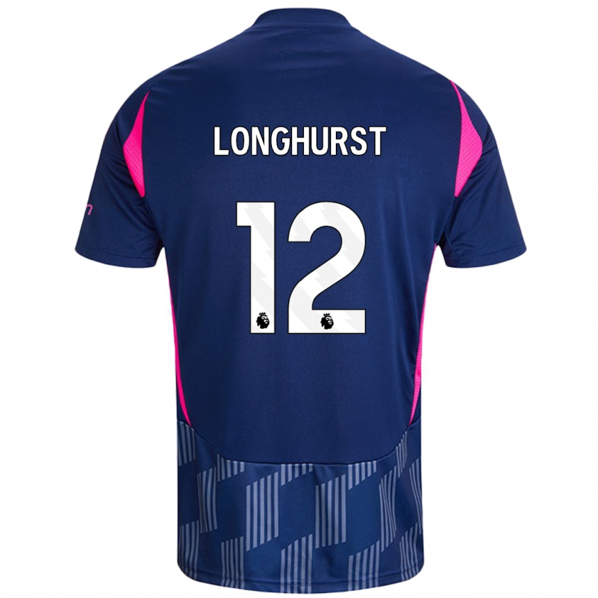 Mujer Fútbol Camiseta Kate Longhurst #12 Azul Real Rosa 2ª Equipación 2024/25 Perú