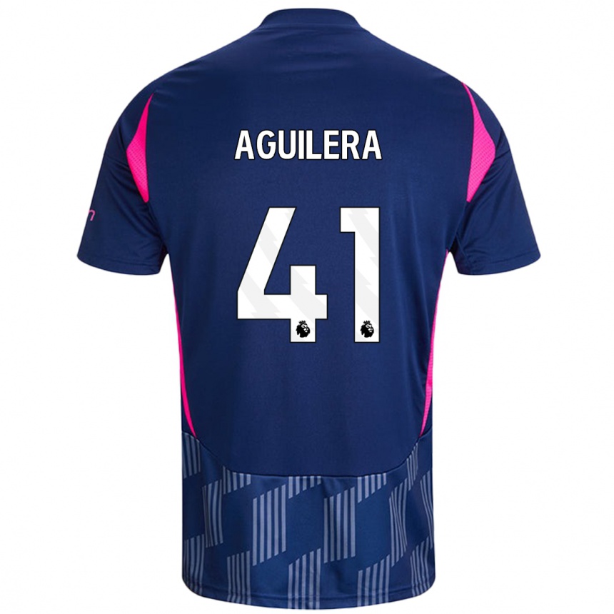 Mujer Fútbol Camiseta Brandon Aguilera #41 Azul Real Rosa 2ª Equipación 2024/25 Perú