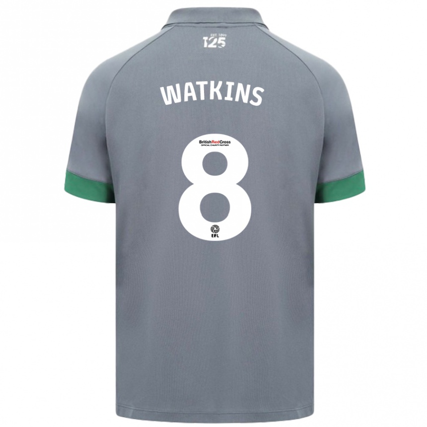 Mujer Fútbol Camiseta Seren Watkins #8 Gris Oscuro 2ª Equipación 2024/25 Perú