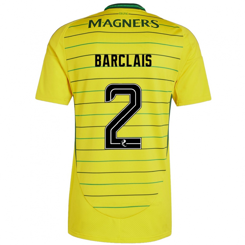 Mujer Fútbol Camiseta Celya Barclais #2 Amarillo 2ª Equipación 2024/25 Perú