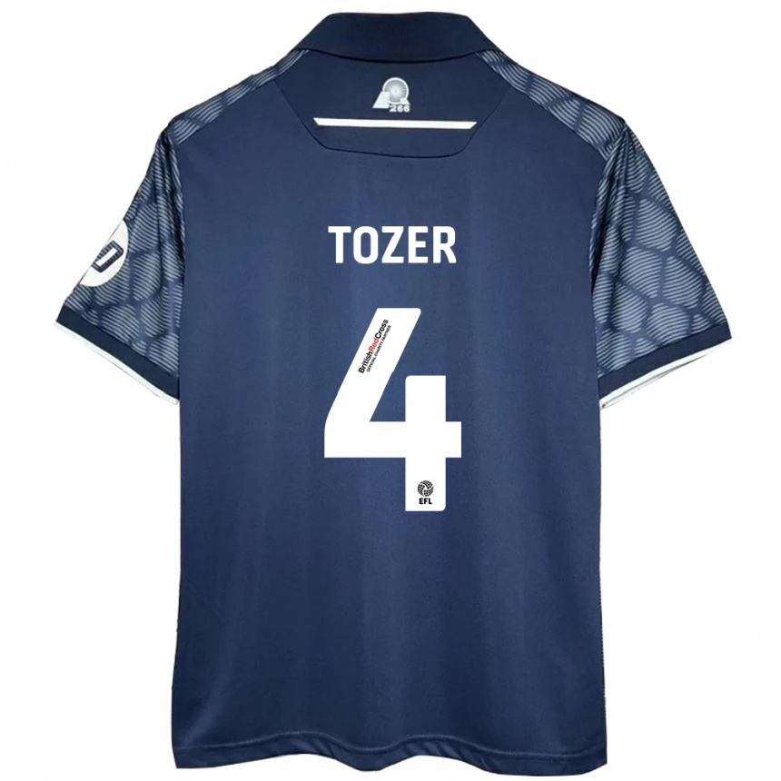 Mujer Fútbol Camiseta Ben Tozer #4 Negro 2ª Equipación 2024/25 Perú