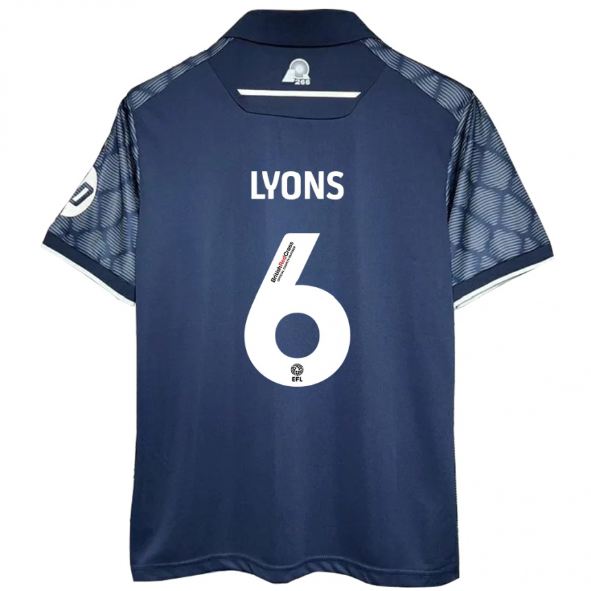 Mujer Fútbol Camiseta Lauryn Lyons #6 Negro 2ª Equipación 2024/25 Perú