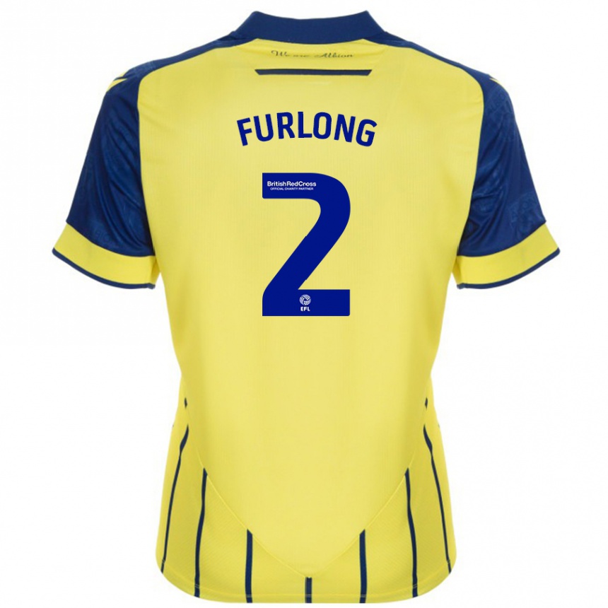 Mujer Fútbol Camiseta Darnell Furlong #2 Amarillo Azul 2ª Equipación 2024/25 Perú