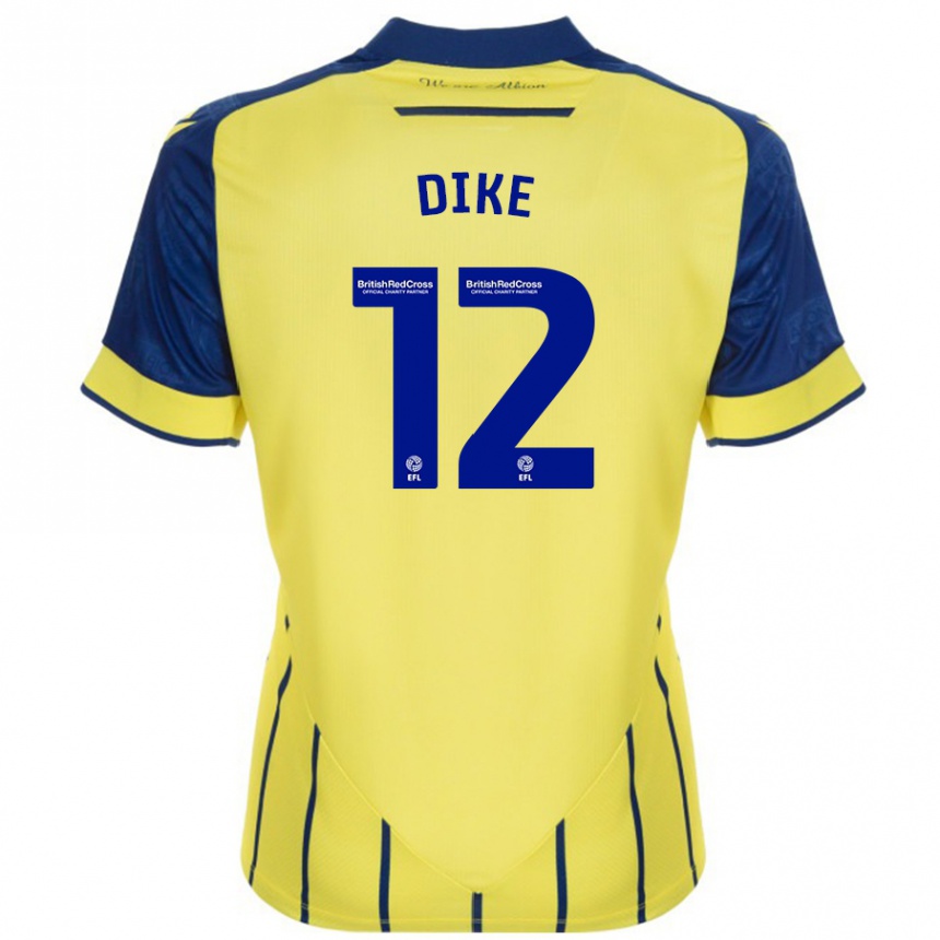 Mujer Fútbol Camiseta Daryl Dike #12 Amarillo Azul 2ª Equipación 2024/25 Perú