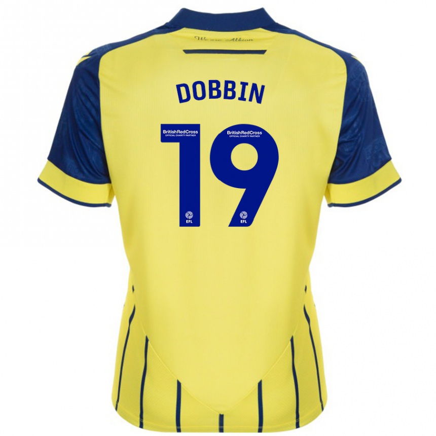 Mujer Fútbol Camiseta Lewis Dobbin #19 Amarillo Azul 2ª Equipación 2024/25 Perú