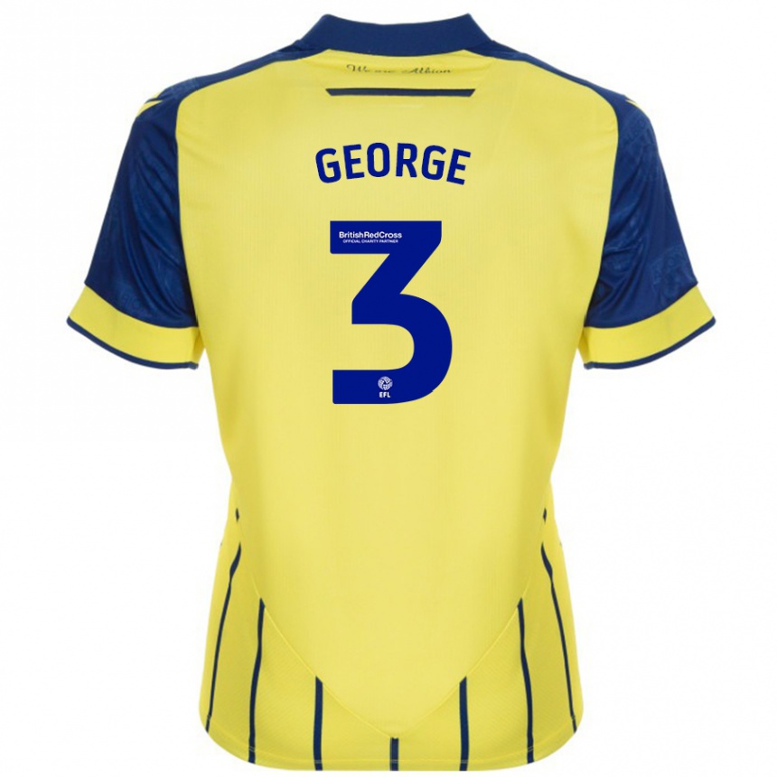 Mujer Fútbol Camiseta Hannah George #3 Amarillo Azul 2ª Equipación 2024/25 Perú