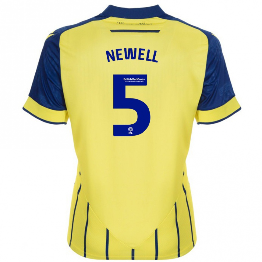 Mujer Fútbol Camiseta Lucy Newell #5 Amarillo Azul 2ª Equipación 2024/25 Perú