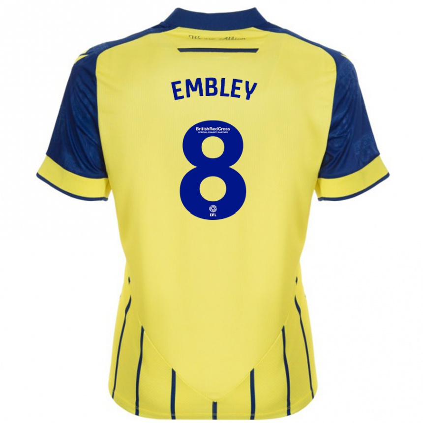 Mujer Fútbol Camiseta Rosie Embley #8 Amarillo Azul 2ª Equipación 2024/25 Perú