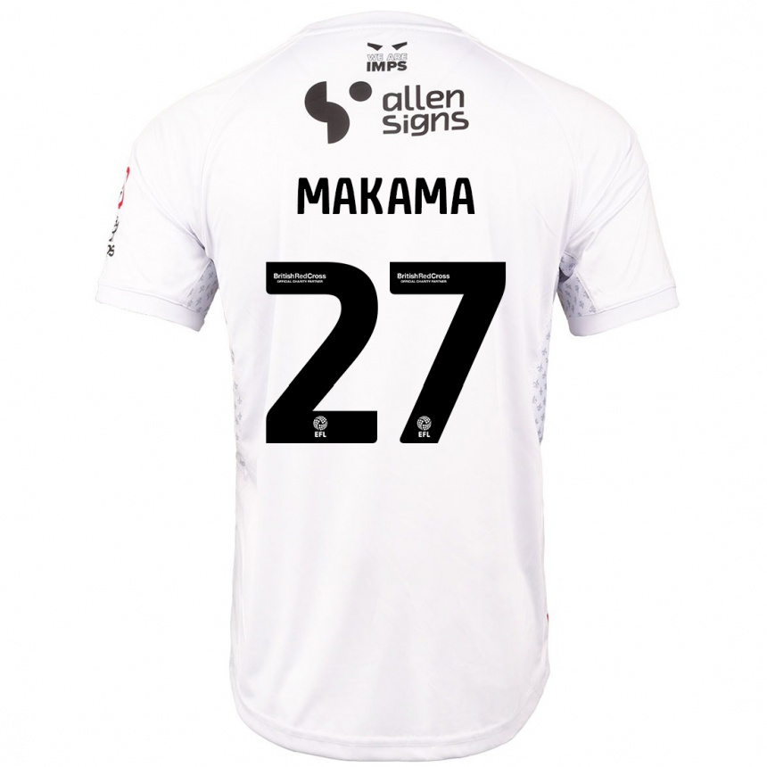 Mujer Fútbol Camiseta Jovon Makama #27 Rojo Blanco 2ª Equipación 2024/25 Perú