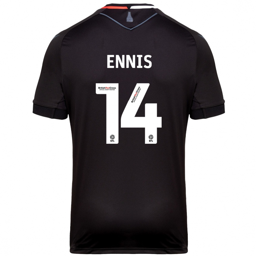 Mujer Fútbol Camiseta Niall Ennis #14 Negro 2ª Equipación 2024/25 Perú