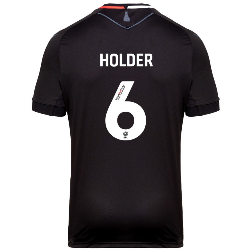 Mujer Fútbol Camiseta Molly Holder #6 Negro 2ª Equipación 2024/25 Perú