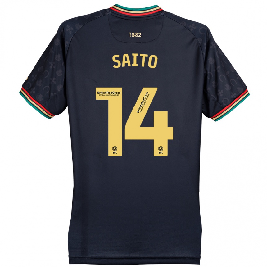 Mujer Fútbol Camiseta Koki Saito #14 Azul Marino Oscuro 2ª Equipación 2024/25 Perú