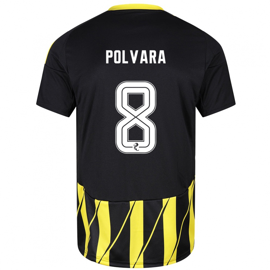 Mujer Fútbol Camiseta Dante Polvara #8 Negro Amarillo 2ª Equipación 2024/25 Perú