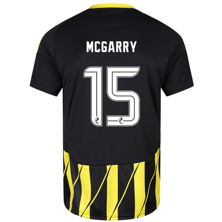 Mujer Fútbol Camiseta James Mcgarry #15 Negro Amarillo 2ª Equipación 2024/25 Perú