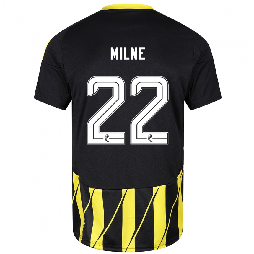 Mujer Fútbol Camiseta Jack Milne #22 Negro Amarillo 2ª Equipación 2024/25 Perú