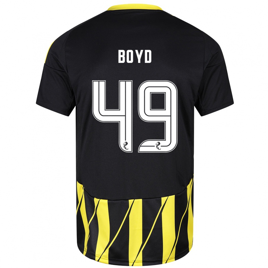 Mujer Fútbol Camiseta Fletcher Boyd #49 Negro Amarillo 2ª Equipación 2024/25 Perú