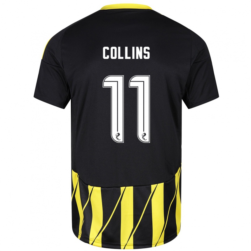 Mujer Fútbol Camiseta Bailley Collins #11 Negro Amarillo 2ª Equipación 2024/25 Perú