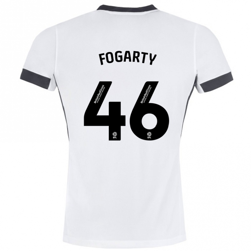 Mujer Fútbol Camiseta Tom Fogarty #46 Blanco Negro 2ª Equipación 2024/25 Perú