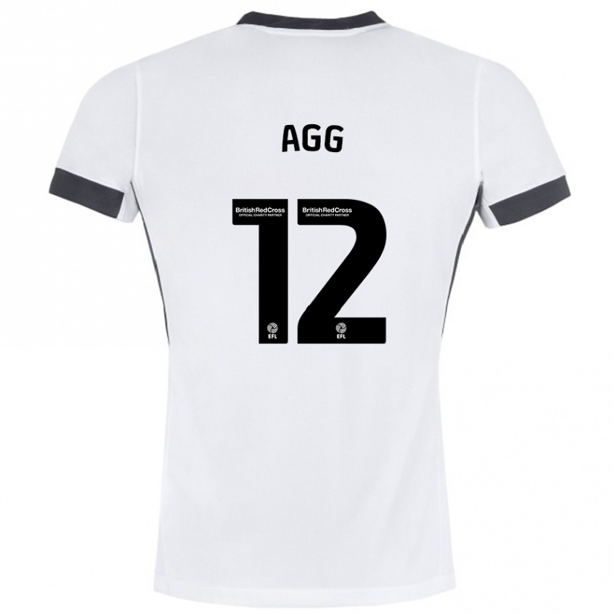 Mujer Fútbol Camiseta Lily Agg #12 Blanco Negro 2ª Equipación 2024/25 Perú