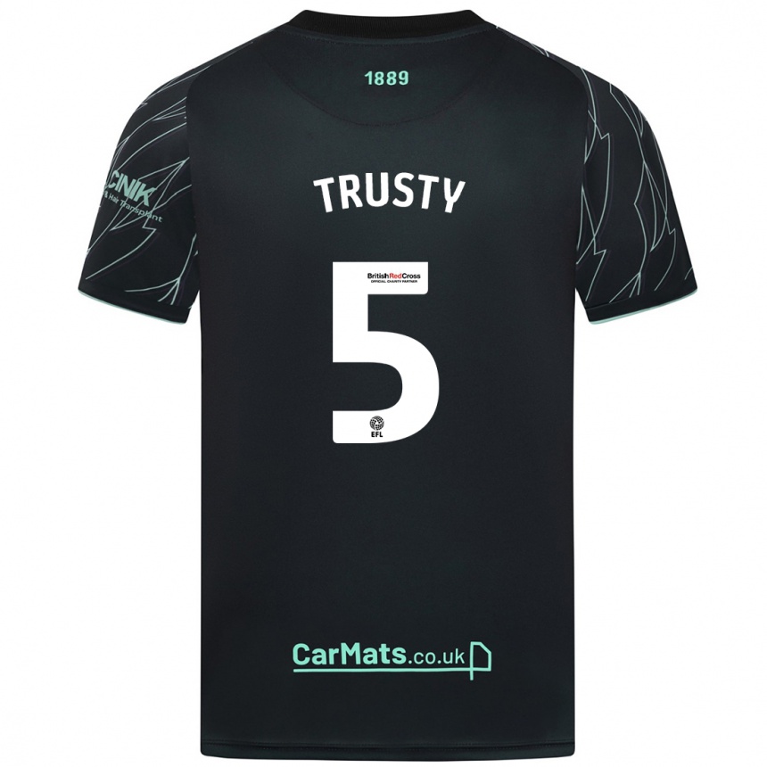 Mujer Fútbol Camiseta Auston Trusty #5 Negro Verde 2ª Equipación 2024/25 Perú