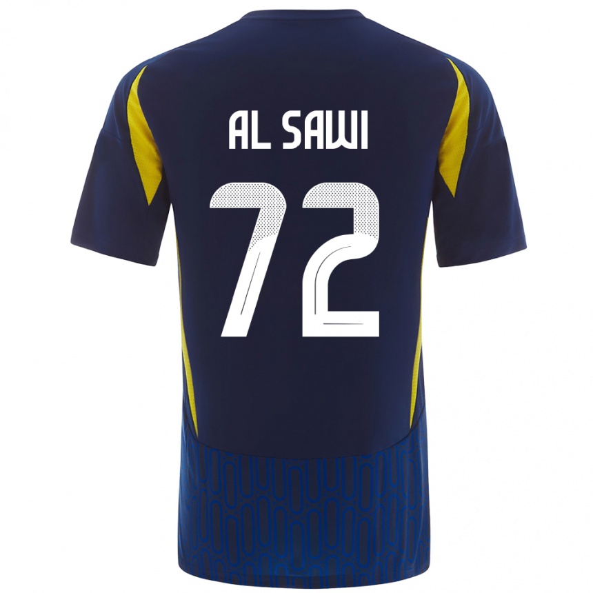 Mujer Fútbol Camiseta Etaf Al-Sawi #72 Azul Amarillo 2ª Equipación 2024/25 Perú