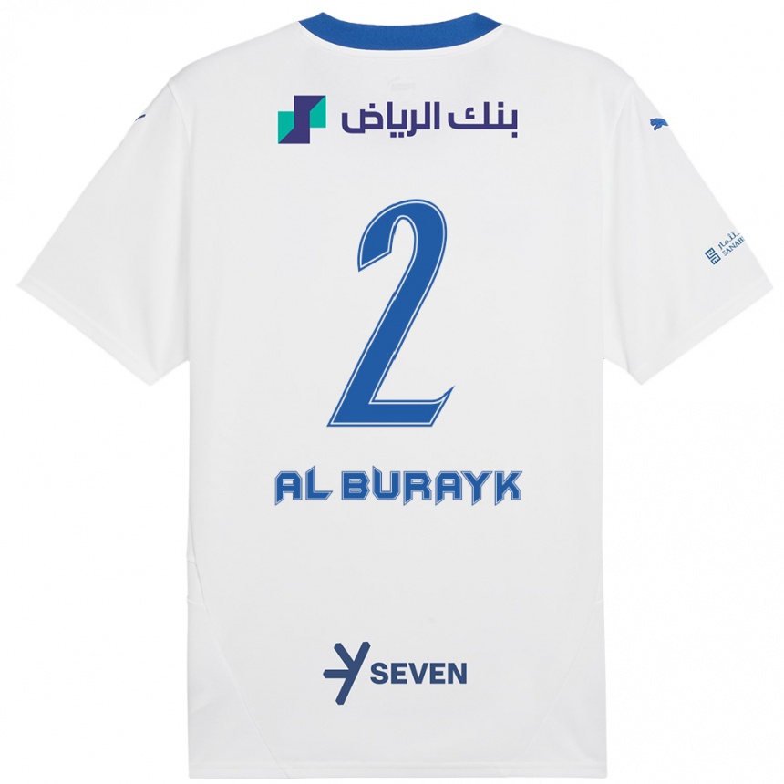 Mujer Fútbol Camiseta Mohammed Al-Burayk #2 Blanco Azul 2ª Equipación 2024/25 Perú