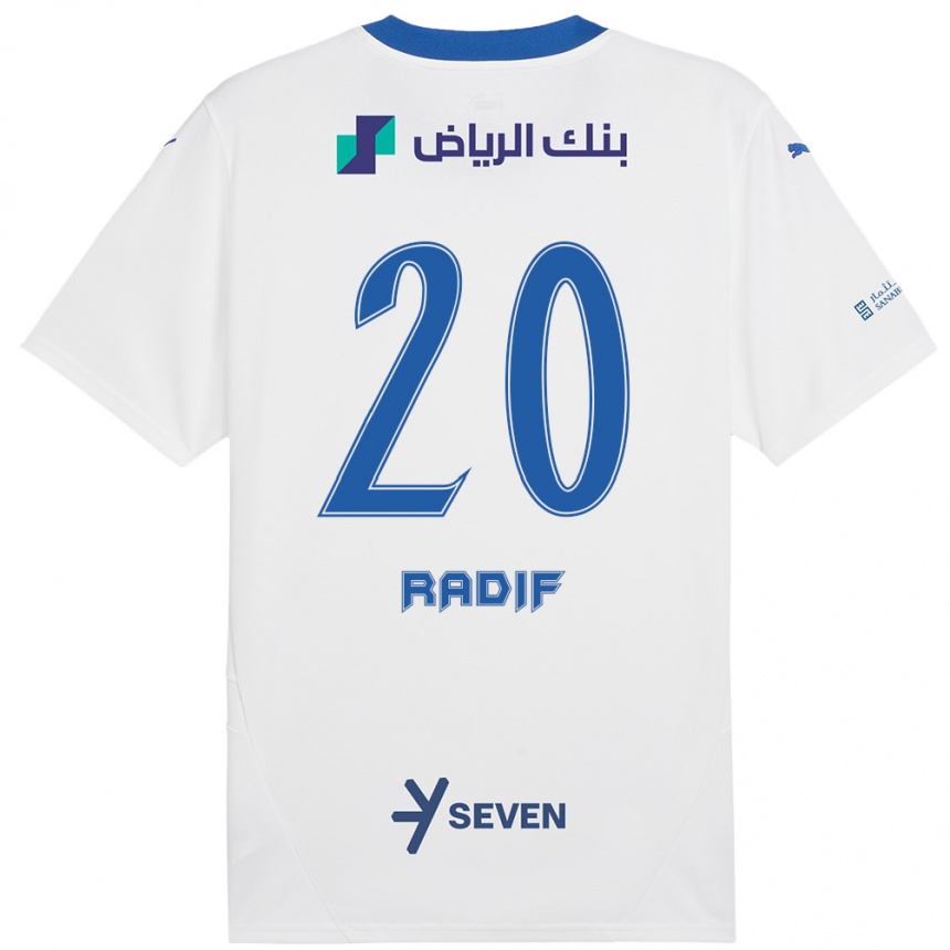 Mujer Fútbol Camiseta Abdullah Radif #20 Blanco Azul 2ª Equipación 2024/25 Perú